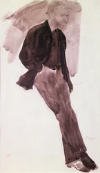 Retrato de Manet (lavagem cinza no papel)